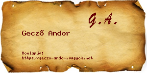 Gecző Andor névjegykártya
